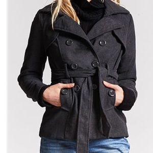 Charcoal gray pea coat